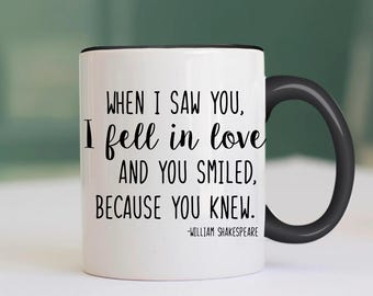 Wedding Mug - Fell in Love - Bride and Groom Gift - Mr and Mrs Mugs - Engagement Gift - Newlywed Mug - Bridal Shower Gift - Wedding Mug