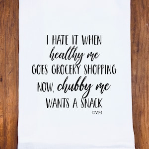 Funny Tea Towel | Chubby Me | Best Friends | Kitchen Dish Towel Gift | Funny Kitchen Towel | Flour Sack Tea Towel | Funny Dish Towel