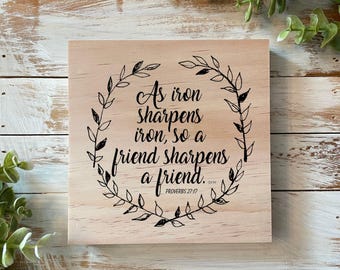 Handcrafted Bible Verse Wooden Sign – Christian Home Decor