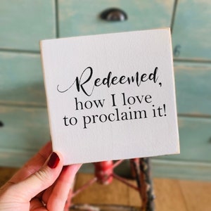 Bible Hymn Gifts - Shelf Sitter Sign, Mini Signs, Tiny Sign, 5.25” Wood Sign 5.25&quot; Christian sign, Gift for Christian
