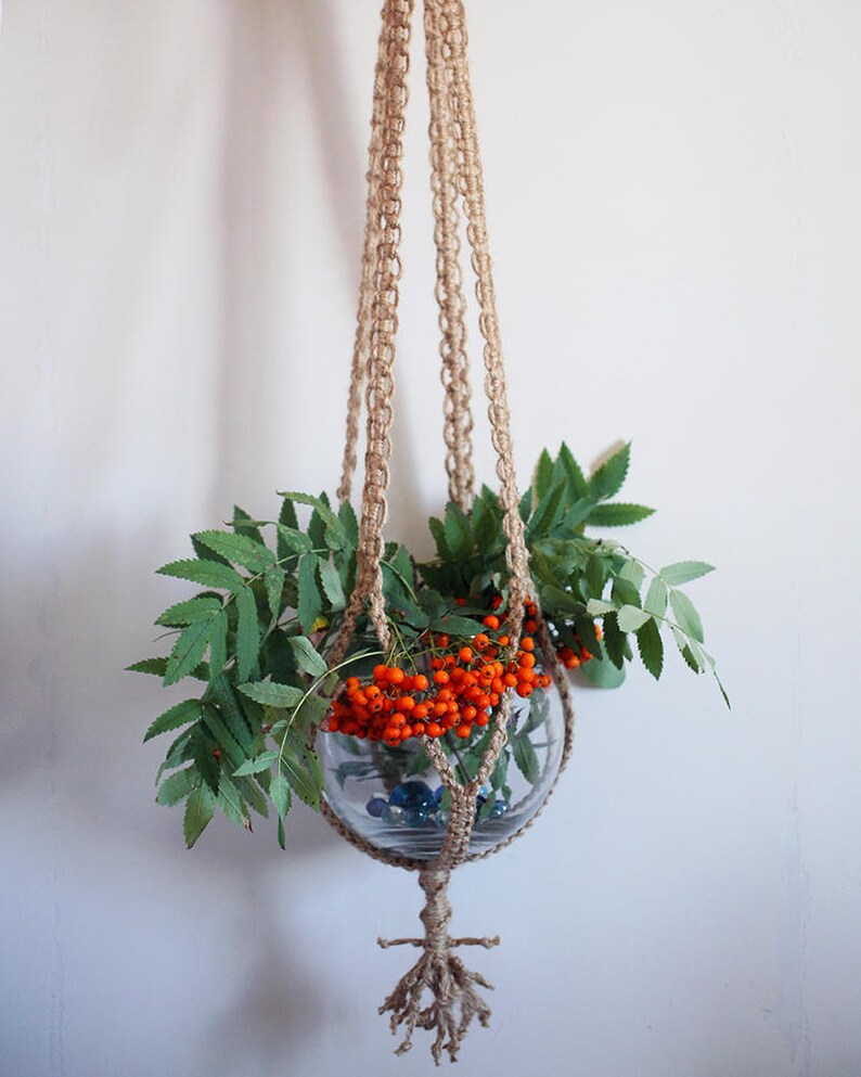 Makramee Pflanze Aufhänger Jute Makramee Topf Halter Garten Etsy