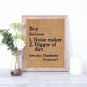 Boy Definition Burlap Print - Burlap Nursery Print - Nursery Decor ...