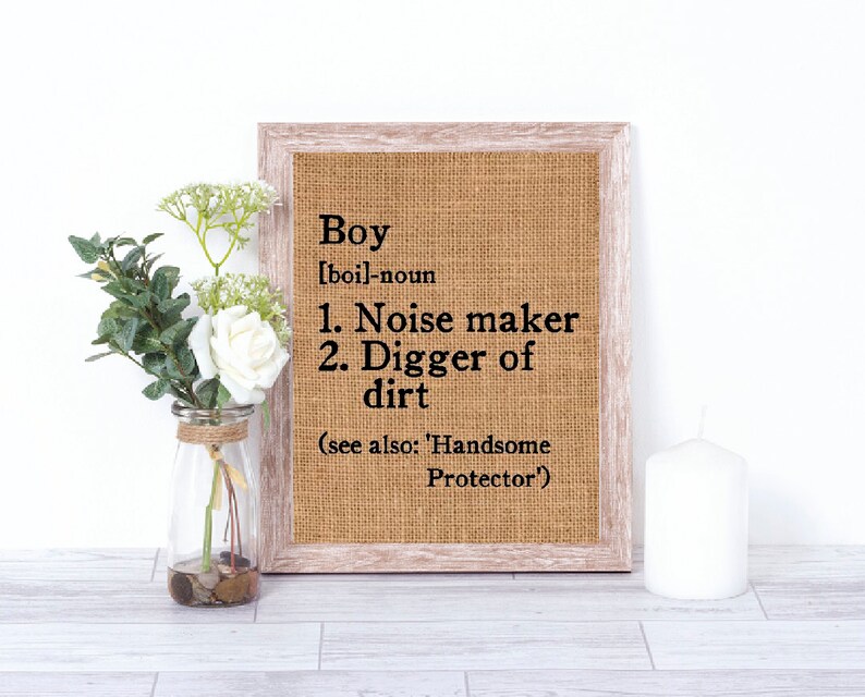 Boy Definition Burlap Print Burlap Nursery Print Nursery Etsy