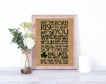 Irish Blessing Burlap Print - Irish Quote - Irish Saying - Irish Gift - Irish Wall Decor