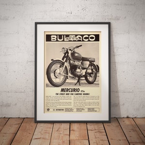 Bultaco Poster, Instant Download, Vintage Poster, Wall Art, Wall Decor, Interior Design, Motorcycle Poster