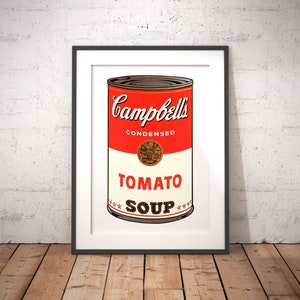 Campbell&#39;s Soup Poster, Instant Download, Vintage Poster, Wall Art, Wall Decoration, Interior Design, Andy Warhol