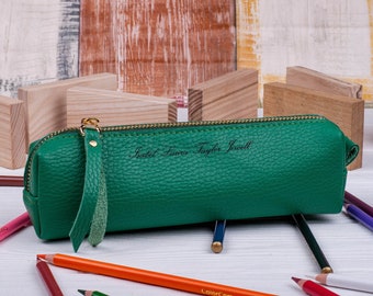 Personalized leather pencil case leather pen case pencil pouch leather pencil roll pencil holder leather pen holder leather pouch