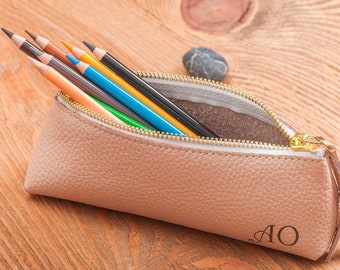 Leather pencil case pencil case leather pen case leather pouch pencil pouch pen case pencil holder personalized pen case cosmetic bag gift