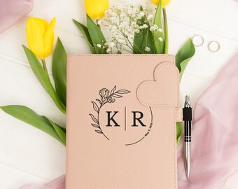 Personalized Leather Wedding Planner, Budget Spreadsheet, Checklist
