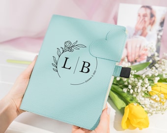 Personalized Leather Wedding Planner, Engagement Gift, Custom Engraving