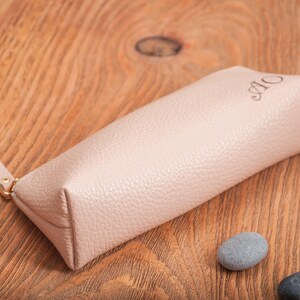 Leather pencil case pencil case leather pen case leather pouch pencil pouch pen case pencil holder personalized pen case cosmetic bag gift image 4