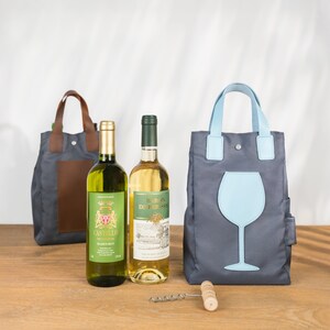 Personalized Leather Wine Carrier, Wine Lover Gift image 17