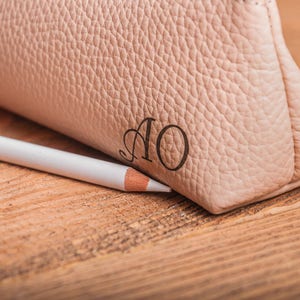 Leather pencil case pencil case leather pen case leather pouch pencil pouch pen case pencil holder personalized pen case cosmetic bag gift image 5