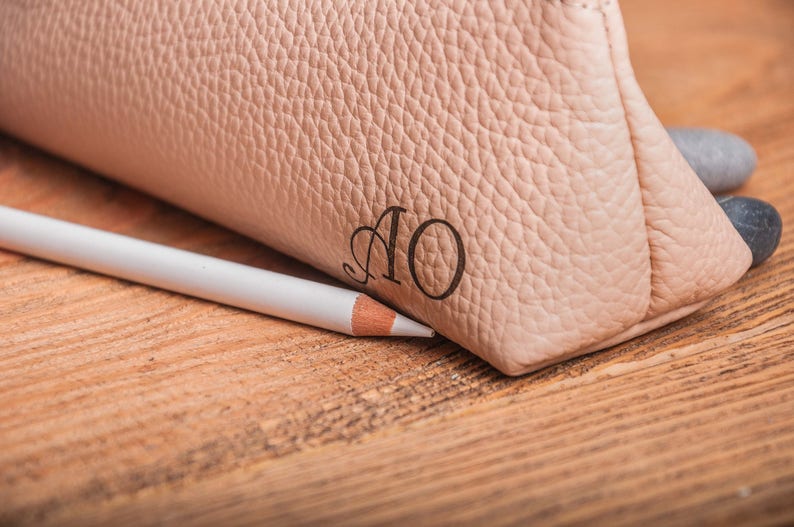 Leather pencil case pencil case leather pen case leather pouch pencil pouch pen case pencil holder personalized pen case cosmetic bag gift image 5