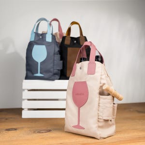 Personalized Leather Wine Carrier, Wine Lover Gift image 16