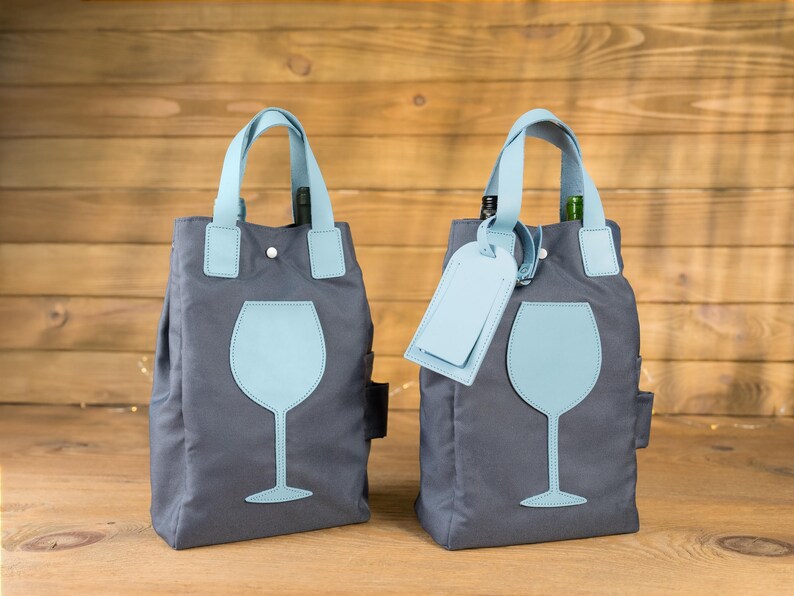 Personalized Leather Wine Carrier, Wine Lover Gift image 13