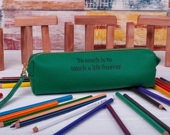 Personalized leather pencil case Teachers Gift End of the year gift