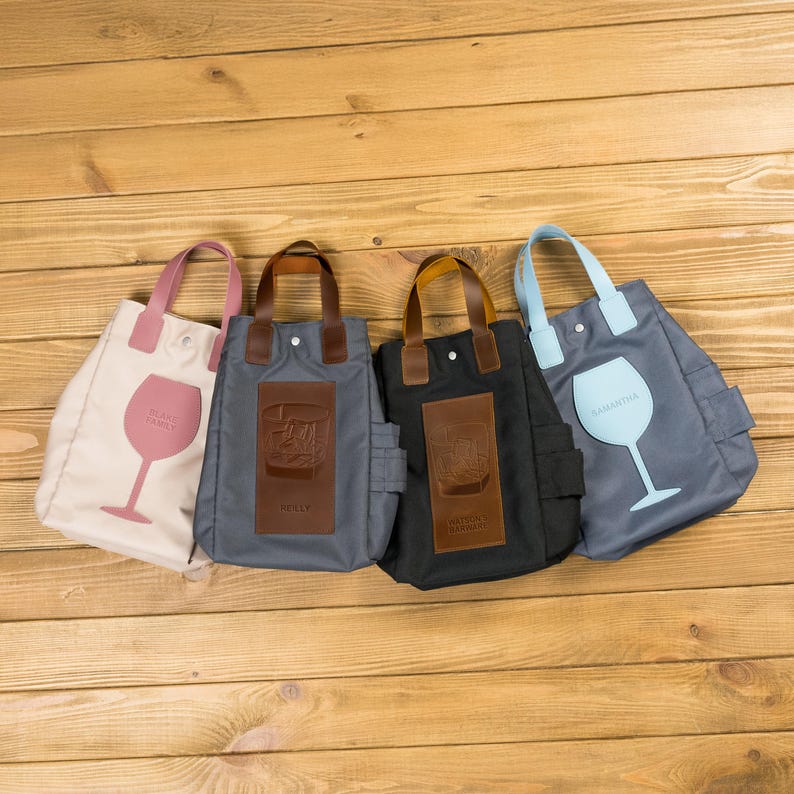Personalized Leather Wine Carrier, Wine Lover Gift image 11
