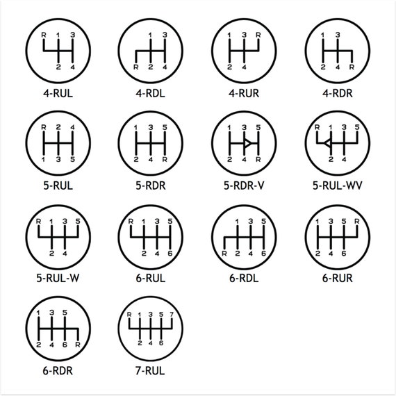 Gear Shift Pattern Print 4 Speed 5 Speed 6 Speed Gift Etsy
