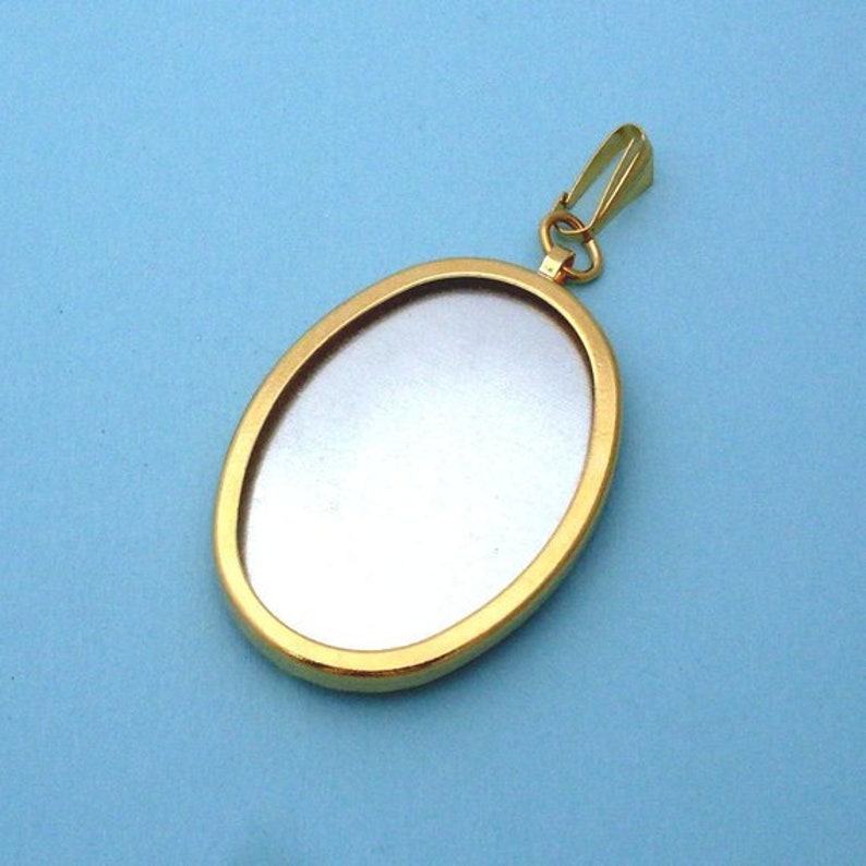 DIY Gold Oval Pendant Setting Frame Mounting Pendant 203G handmade gift jewellery supplies for embroidery cross-stitch 112G