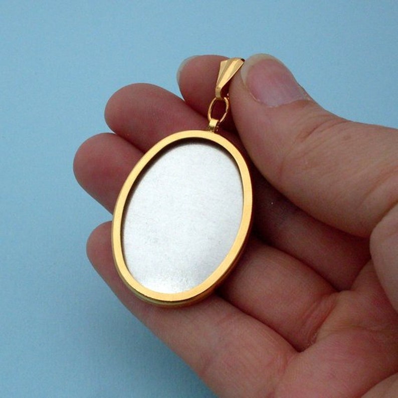 DIY Gold Oval Pendant Setting Frame Mounting Pendant 203G handmade gift jewellery supplies for embroidery cross-stitch 112G