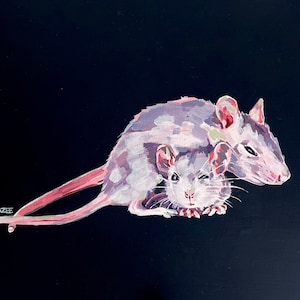 Rat Twins Original Painting
