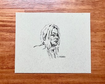 Small Original Portrait Drawing