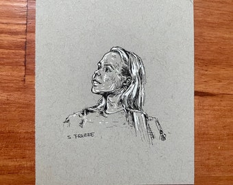 Small Original Portrait Drawing