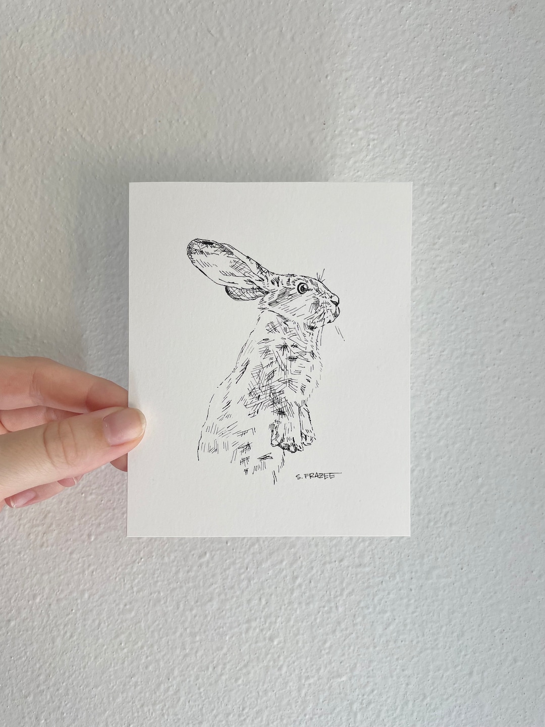 Original Rabbit Drawing - Etsy