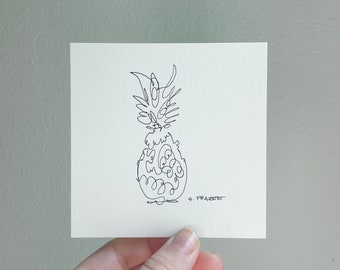Original One Line Pineapple Drawing