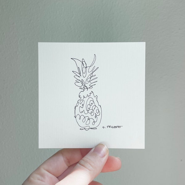 Original One Line Pineapple Drawing