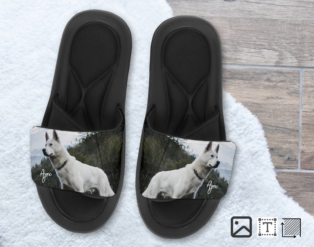 Custom Pet Slides, Dog Face Slippers, Your Pets Photo on Sandals, Cat