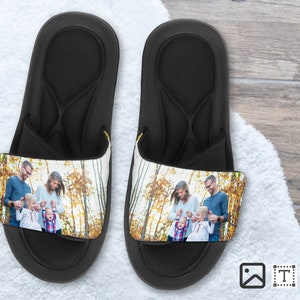 Custom Photo Slides, Photo Slippers, Your Photo on Sandals, Family Photo Shoes, Custom Sandals, Sports, Mothers Day Gift, Fathers Day Gift