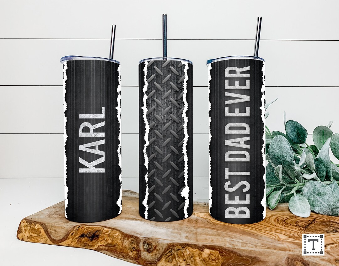 Best Dad Ever - Personalized Custom Engraved Leather Tumbler