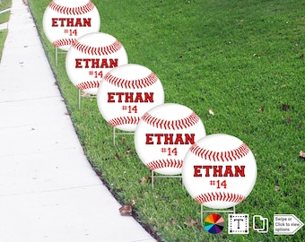 Personalized Baseball Yard Sign: 12" Mini Walkway Decoration