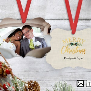 Personalized Photo Ornament: Metal Christmas Tree Decoration
