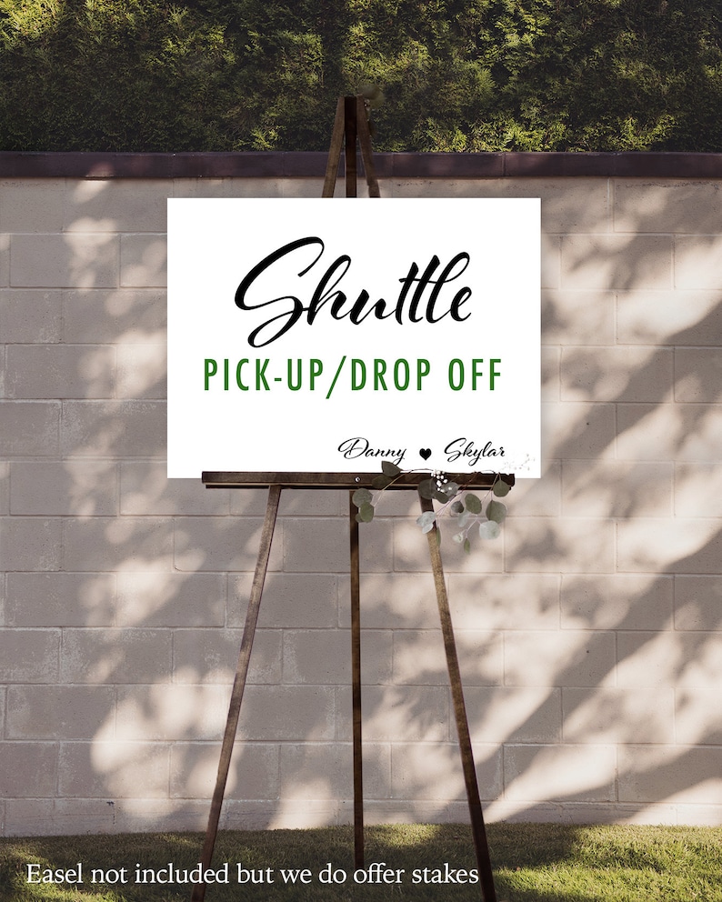 Personalized Wedding Shuttle Sign: Custom Pick Up/drop Off - Etsy