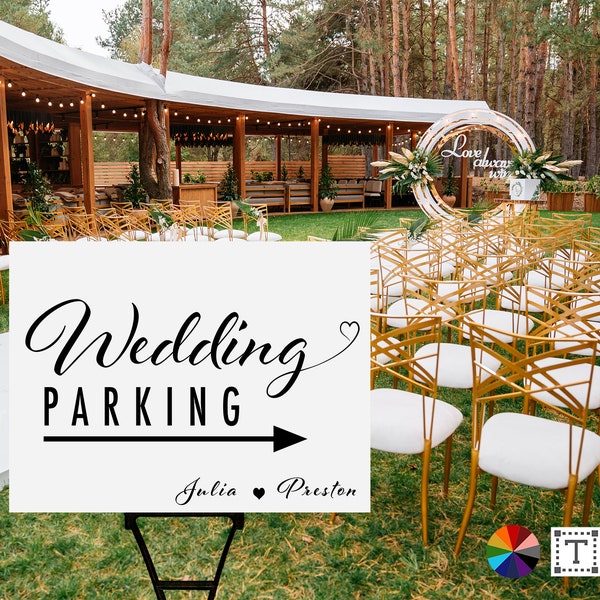 Personalized Wedding Parking Sign, Custom Directional Wedding Sign, Directional Sign, Wedding Parking Sign, Wedding Sign, Parking sign