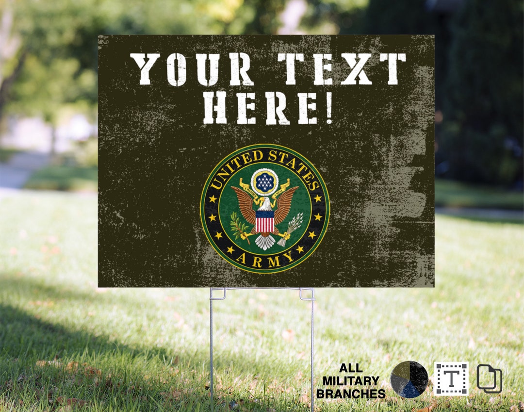 Personalized Military Yard Sign Custom Military Sign Army - Etsy