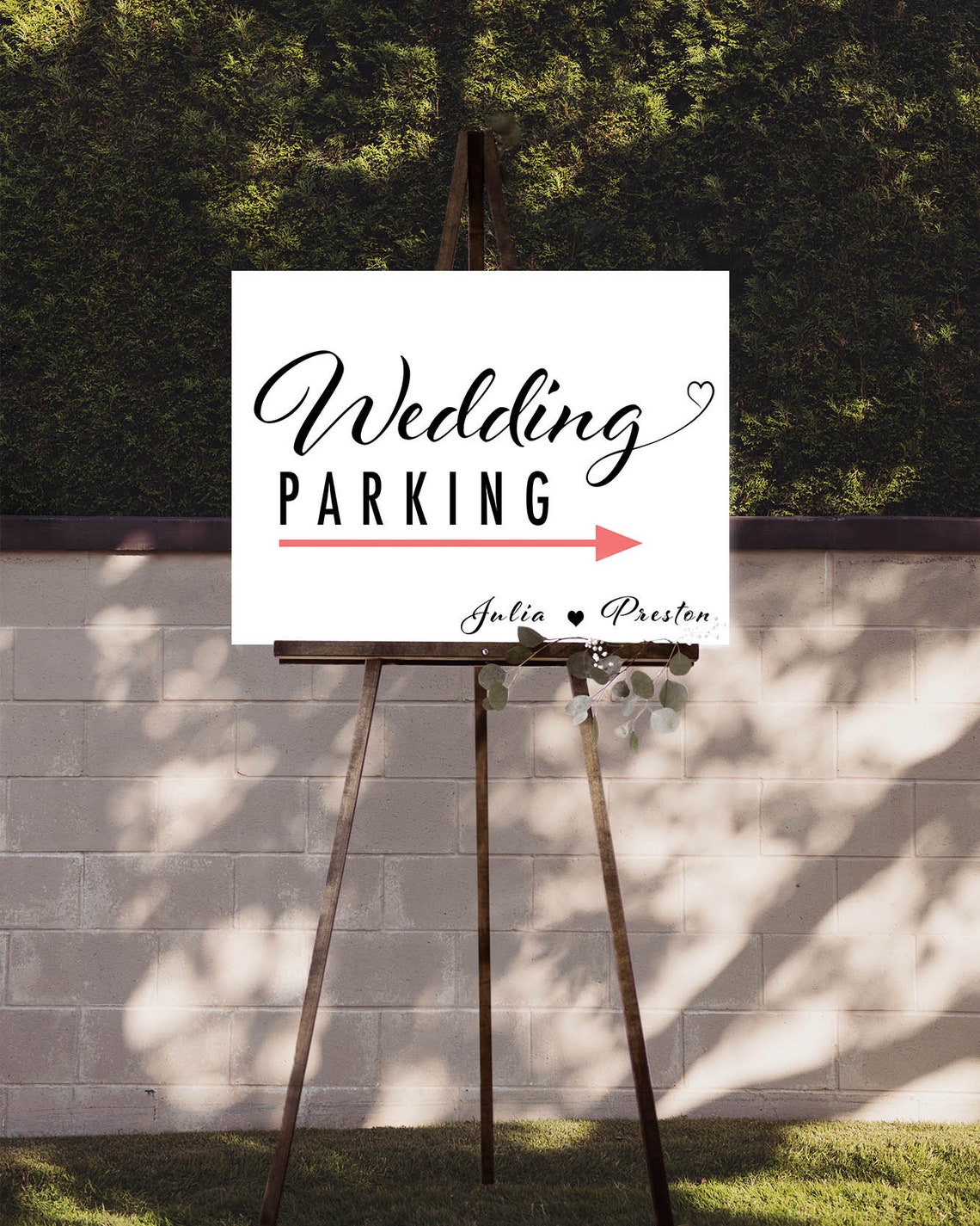 Personalized Wedding Parking Sign Custom Directional Wedding Etsy