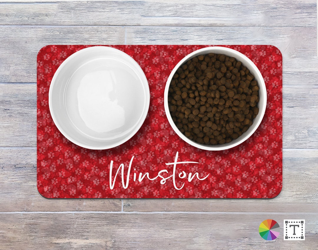 Personalized Pet Bowl Mat, Dog Lover Gift, Cat Lover Gift, Pet Gift