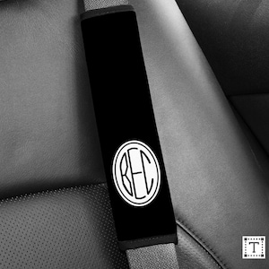 Personalized Neoprene Seat Belt Cover: Custom Monogram Car Accessory