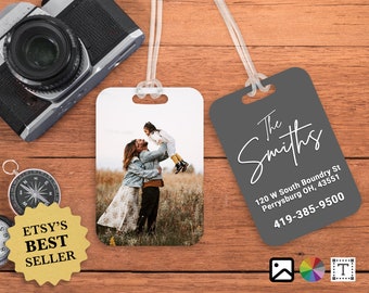 Personalized Photo Luggage Tag: Double Sided Travel Bag ID