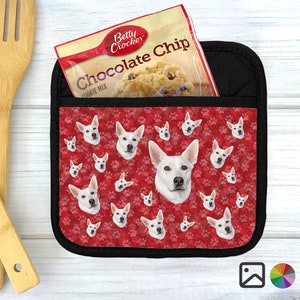 Photo Pot Holder, Dog Lover Gift, Your Dogs Face, Personalized Oven Mitt, Personalized Pot Holder, Housewarming Gift, Shower Gift, Paw Print