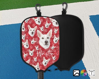Custom Pet Portrait Pickleball Paddle Cover: Dog, Cat, Horse