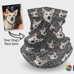 Personalized Neck Gaiter dog mask, Microfiber UPF, Face Mask, Custom Dog Mask, Puppy, Personalized, Gaiter Face Covering, Pet Face Shield