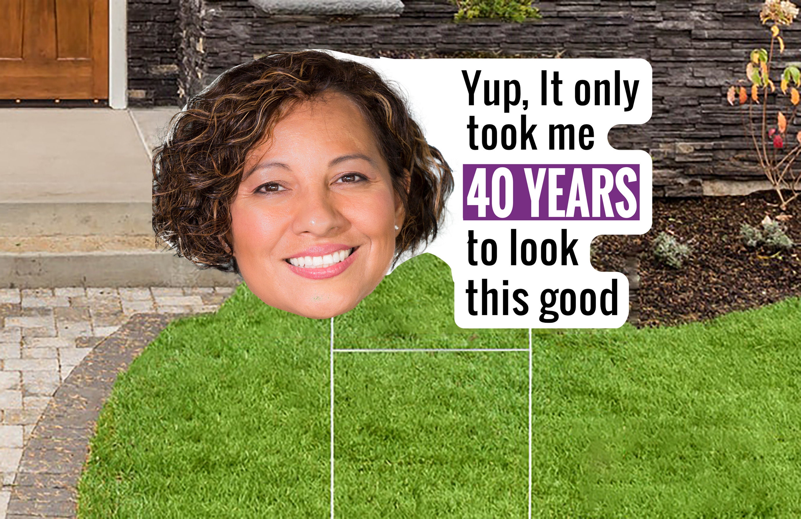 LARGE Birthday Yard Sign 24x32 Photo Sign Custom Yard Sign Etsy