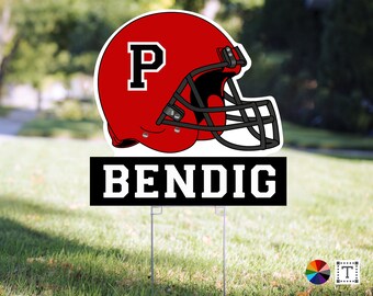 Personalized Football Helmet Yard Sign: Custom Colors, Graduation 2025