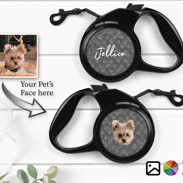 Personalized Retractable Pet Leash with Custom Name, Dog Lover Gift,  Personalized, Pet Lover, Leash, Paw Print, Custom Extendable Dog Lead