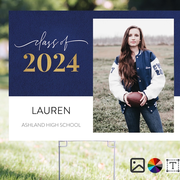 Class of 2024 Black and Orange Yard Sign Etsy